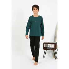 Akbeniz Erkek Çocuk Uzun Kol Penye Pijama Takım 20437 Zümrütyeşili