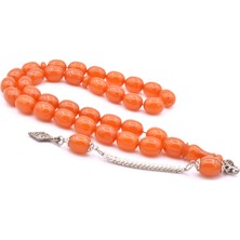 Murty99 Gümüş Kaplamalı Kapsül Kesim Turuncu Katalin Tesbih