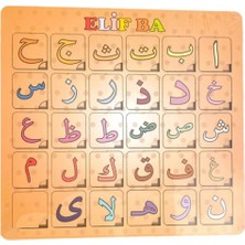 Nasyonel Toys Ahşap Elif Ba Puzzle – Arap Alfabesi Eğitici Montessori Oyuncağı