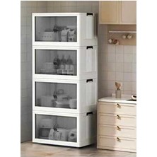 Baroness 4 Katlı Portatif Çok Aaı Dolap Organizer-Istiflenebilir Mutfak ve Kiler Dolabı