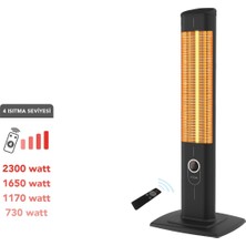 Icqn Craft  Serisi IC2300 Suya-Toza Dayanıklı 2300 W Siyah Uzaktan Kumandalı Iç/dış Mekan Isıtıcı