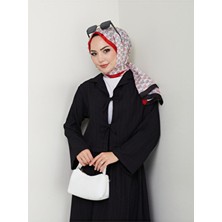 Exit Collection Kadın Tesettür Gofre Kumaş Siyah Crop Bağlamalı Şık Modern Etekli Ikili Kimono Takım