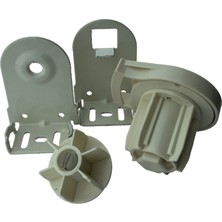 MorPerde 38'lik Stor Perde Jumbo Dişi Zincir Plastik Mekanizma, Yuvarlak Pimli Boru Sonu Tıpası, Geniş Kasa Kare Pimli ve Yuvarlak Delikli Metal Ayaklı Takım Krem