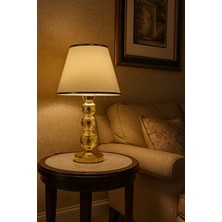 Evlight Cross Cam Gold Renkli Metal Abajur Modern Tasarım Yatak Odası Aydınlatma İçin Şık Kullanım