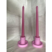 MumKusag Pembe Şamdan Mum Takım