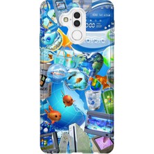 Lelia Huawei Mate 20 Lite Uyumlu Baskılı Şeffaf Telefon Kılıfı | Koleksiyon: Aeroglass Mirage