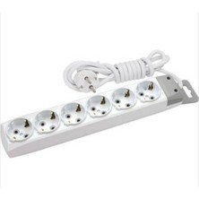 İNWATT  6 Lı Topraklı 5 Metre Kablolu Grup Priz