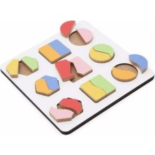 Nasyonel Toys Ahşap Şekil Eşleştirme Puzzle Oyunu – Renkli Geometrik Parçalar – Eğitici Zeka Oyuncağı
