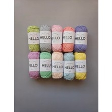 10 Adet Pastel Renkler 50 Gram Hello Koton Iplik