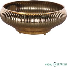 Yapay Çiçek Sitesi Metal Dekoratif  Vazo 8 cm Altın
