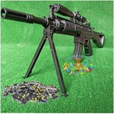 Fırsat Oyuncak Gerçek Görünümlü Lazerli Ayaklı Şarjörlü Boncuk Atan Sniper Keskin Oyuncak Tüfek