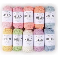 10 Adet Pastel Renkler 25 Gram Hello Koton Iplik