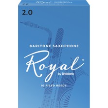 D'addario RLB1020 Royal Bariton Saksafon Kamışı No: 2.0 (Başlangıç/eğitim) - 10'lu Paket | Büyük Enstrüman Için Kolay Üfleme ve Esnek Tepki