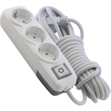 Işık Tv Gold Topraklı 3'lü Anahtarlı Topraklı Priz (2 Metre)