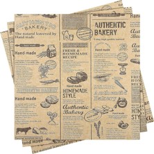 Aesco Gazete Desenli Yağlı Sunum Kağıdı – Hamburger, Sandviç ve Patates Servis Kağıdı – Yağ Sızdırmaz Baskılı Gıda Sarma ve Tepsi Altlığı - 50 Adet