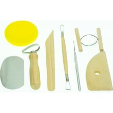 Aesco Renovon Ahşap Saplı Seramik ve Doğal Kil Hamuru Oyma Şekil Verme Alet Seti Yeni Başlayanlar Için Ceramic Şekillendirme El Aleti Seti (Beyaz Kil/ Clay) Pottery Tool Kit