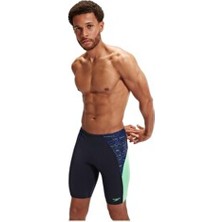 Speedo End+ Spl Jam Am Navy/grn Erkek Yüzücü Mayosu UV Koruma Özellikli Düz Desen