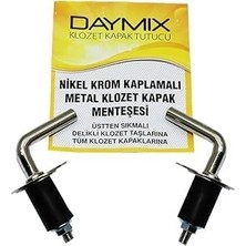 Aesco Daymix Metal Klozet Kapak Menteşesi, Üstten Sıkmalı, Nikel Krom Kaplamalı, Klozet Taşları Için Vidalı Montaj Sistemi