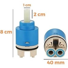 Aesco Batarya Kartuşu 40 mm Ayaklı Aç Kapa Musluk Çeşme Kartuşu