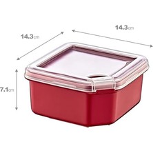 Aesco Q-Box Saklama Kabı 1000 ml Carmen Kırmızı