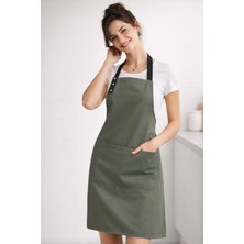 Hulganz Mutfak Önlüğü Leke Tutmaz Su Itici Kumaş Çıtçıtlı Boyun Askılı Cepli Önlük
