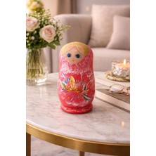 El Boyaması Matruşka Takı Kutusu | Ahşap Biblo & Mücevher Kutusu | 15.5 cm Dekoratif Makyaj Masası Aksesuarı