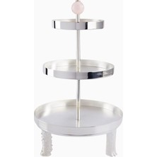 Natalia Criado Gümüş Kaplama, Italyan Tasarımı 3 Katlı Pasta Standı