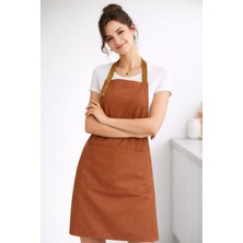 Hulganz Mutfak Önlüğü Leke Tutmaz Su Itici Kumaş Çıtçıtlı Boyun Askılı Cepli Önlük