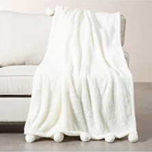 Mudo Home Ponponlu Diz Üstü Battaniye Ekru 130X160