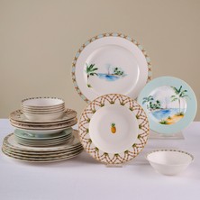 Karaca Forever Bone Tropical 24 Parça 6 Kişilik Yemek Takımı