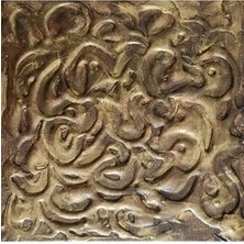 Sanat Markt Eskitme Altın Imzalı Tablo - Dokulu - 20X20CM