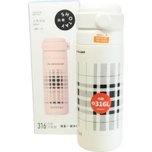 Shotay ST-8188 480ML Desenli Beyaz Çelik Termos
