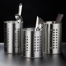 Aesco Metal Kaşıklık Delikli, Tezgah Üstü Kaşık Kevgir Kepçe Organizeri, Masa Üstü Kalemlik ve Makyaj Fırçası Organizeri, Çok Yönlü ve Şık Mutfak Aksesuarı