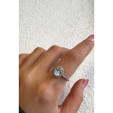 Leo'Stone Özel Seri Ovelia Baget Tek Taş Yarım Tur Minimal Taşlı Tasarım Ayarlanabilir Kadın Çelik Yüzük