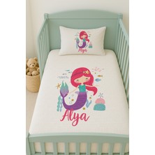 Lilabio %100 Pamuk Isme Özel Isimli 100X150 cm Pike Seti Denizkızı