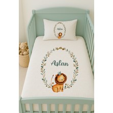 Lilabio %100 Pamuk Isme Özel Isimli 100X150 cm Pike Seti Aslan Kral