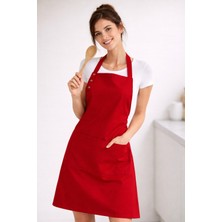 Hulganz Mutfak Önlüğü Leke Tutmaz Su Itici Kumaş Çıtçıtlı Boyun Askılı Cepli Önlük