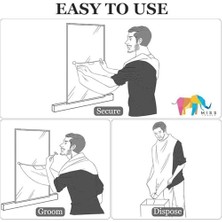 Aesco Saç Sakal Yemek Örtüsü Duş Banyo Temizlik Önlüğü Vantuzlu Aparat Aynaya Fayansa Veya Asılabilir Fonksiyonel Sakal Önlüğü