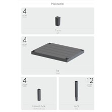 Aesco 4 Katlı Çok Amaçlı Düzenleyici Raf Ünitesi – Plastik Kitaplık, Banyo, Mutfak,, Depolama ve Saklama Rafı (Siyah)