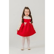Joy Kids Şönil Kumaş Fisto Yaka Elbise (6-24 Ay) (3-6 Yaş)