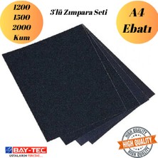 Baytec - 3'lü Zımpara Seti Kağıt Zımpara Su Zımparası Sarı Leke Banyo Mutfak Sulu Kuru Yüzey