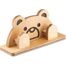 Aesco Angelicart Sevimli Hayvan Tasarımlı Ahşap Gözlük Standı, El Yapımı Masa Aksesuarı, Huş Kontrplak, Doğal Yağlı Cila (Ayıcık)