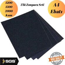 mobilyap Sgs - 3'lü Zımpara Seti Kağıt Zımpara Su Zımparası Sarı Leke Banyo Mutfak Sulu Kuru Yüzey