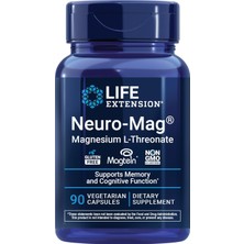 Neuro-Mag Magnesium L-Threonate 2.000 Mg Magtein Magnezyum L-TREONAT 90 Vegetarian Capsules (48 Mg Per Capsule)