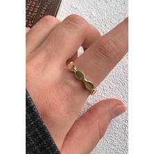 Leo'Stone Vintage Seri Ince Asimetrik Disk Tasarım Ayarlanabilir Kadın Çelik Yüzük