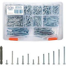 Aesco Hobi-3 Matkap Uçlu Akıllı Vida Seti 435 Parça 14 Çeşit Organizer Takım Çantalı