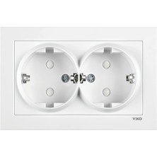 Aesco 55 Beyaz Ikili Topraklı Priz Çarpma Karşıtı C1 Mekanizma