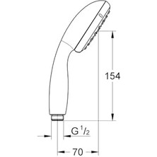Aesco Start 100 El Duşu, 2 Akışlı, Düşmeye Dayanıklı, Su Tasarruflu, Kireç Önleyici Sistem, Banyo, Duş Başlığı, Krom, 27946000