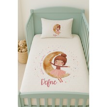 Lilabio %100 Pamuk Isme Özel Isimli 100X150 cm Pike Seti Ayda Oturan Kız