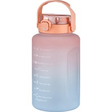 Aesco Mega Büyük Boy 2500ML 2.5litre Pipetli/pipetsiz Kullanım Çift Renk Motivasyon Matarası